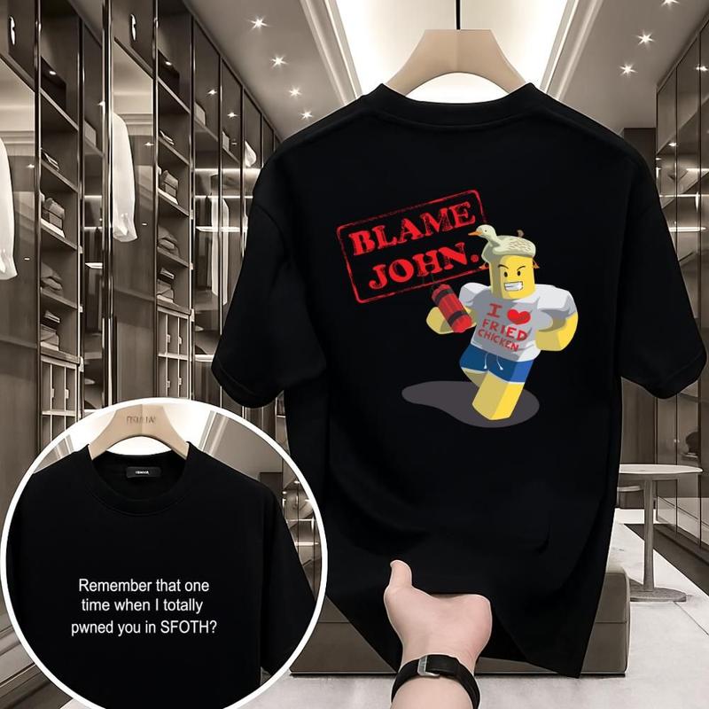 [Sale Up To 50%] [100% Cotton] Roblox Tshirt, Shedletsky Blame John Tshirt, Shedletsky Forsaken Shirt, Roblox Shirt For Men,Blame John Tee, Gamer Shirt, Oversized, Unisex, Top