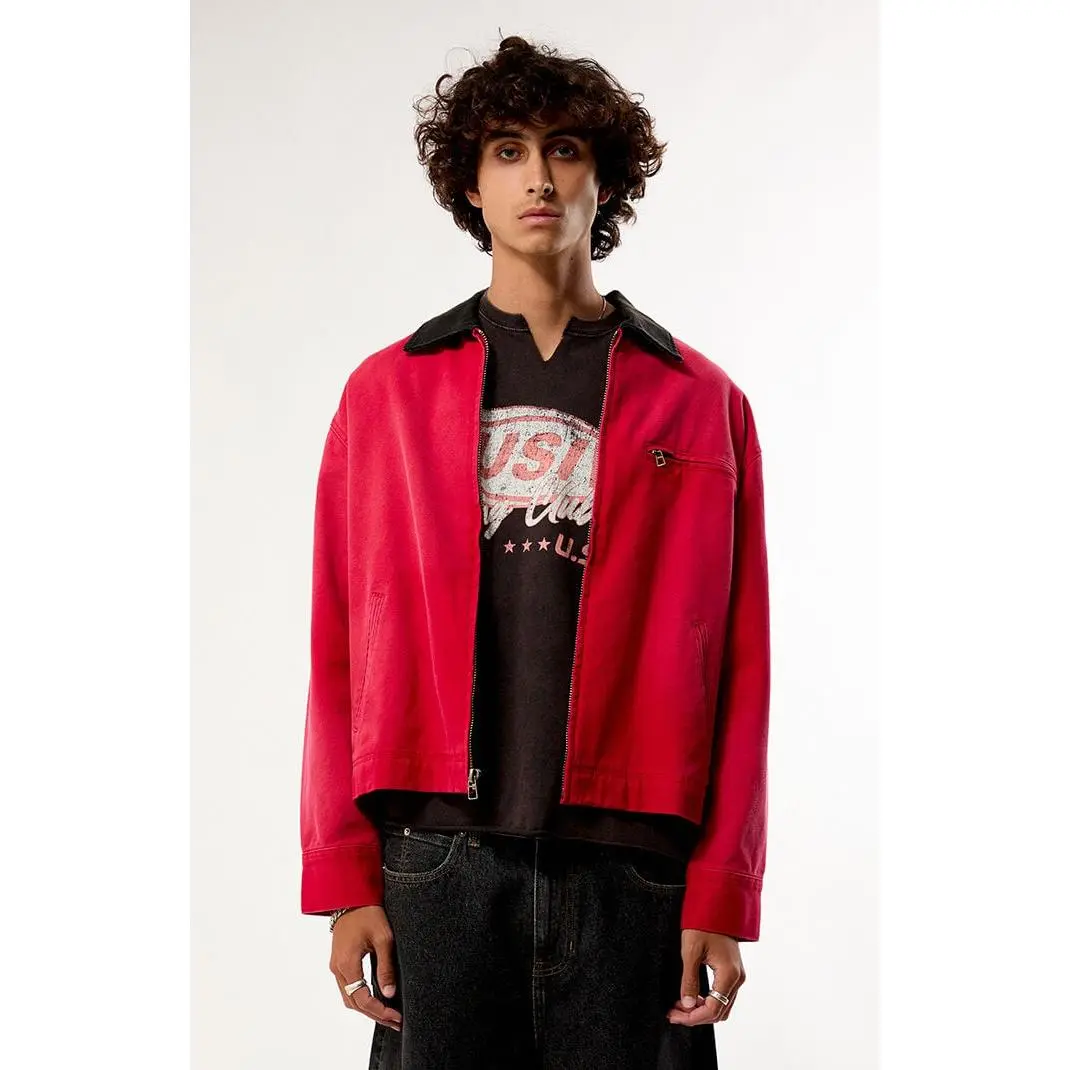 Pacsun Men's Red George Canvas Work Jacket Pacsun Men's Red George Canvas Work Jacket
