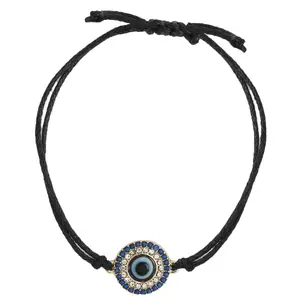 Zad Jewelry Mystical Evil Eye Cord Bracelet, Black eyeengravedbracelet