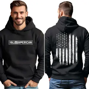 All American USA Flag Hoodie Patriotic Military Gift Sweatshirt