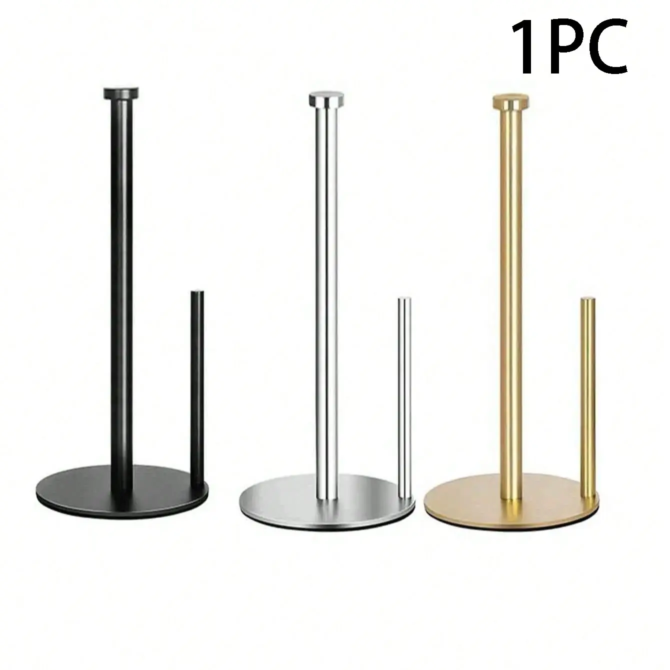 Stainless Steel Paper Towel Holder Dispenser Rack, Tissue Holder, Multifunctional Kitchen Organizer, Bathroom Storage Shelf, Bathroom Accessories, Bathroom Necessities, Desktop Decoration, Smooth, Round, End Cap Design, Kitchen Countertop