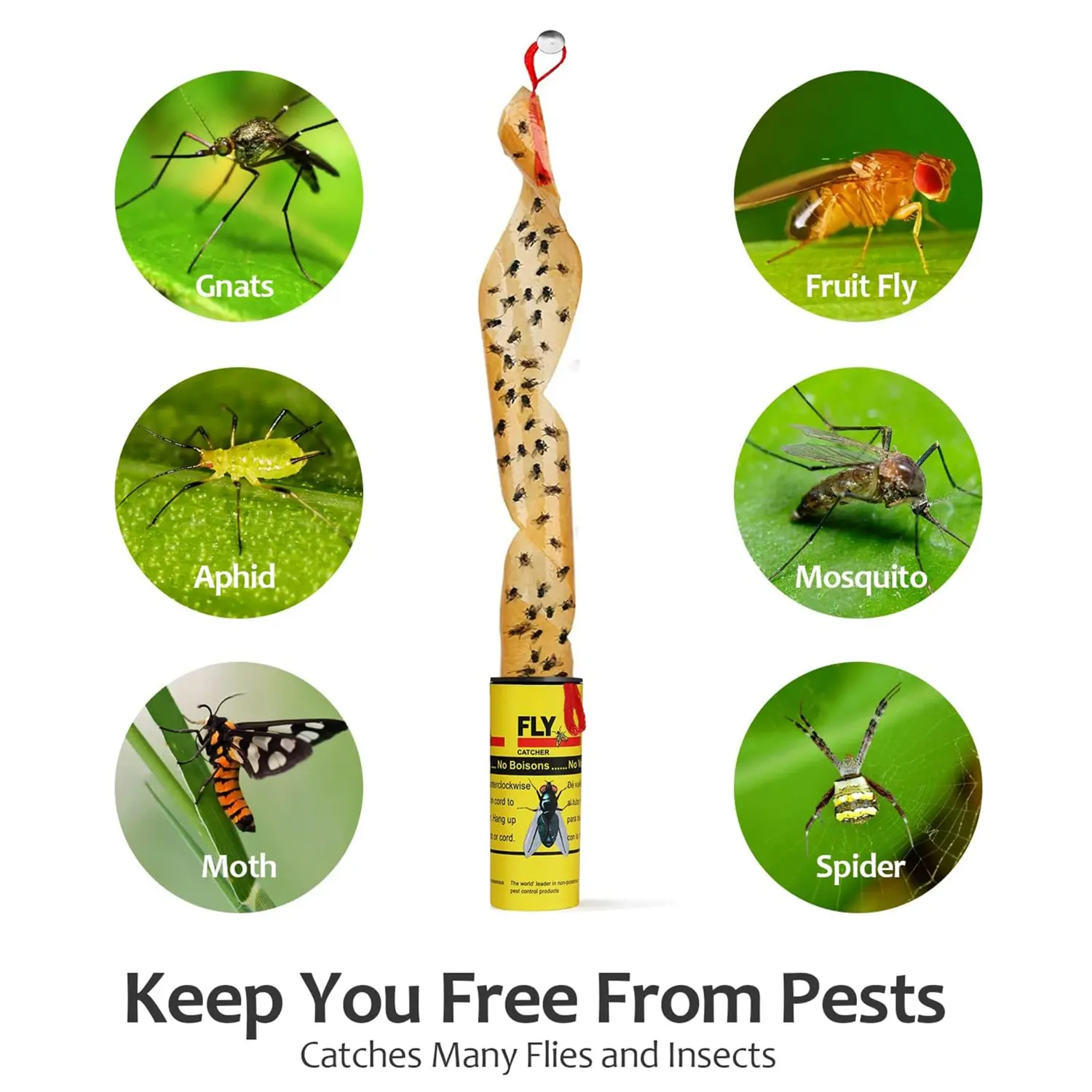 10/20pcs Fly Traps for Indoors Outdoor Fly Paper Strips Sticky Hanging Fly Tape Catcher Ribbon for Inside Home
