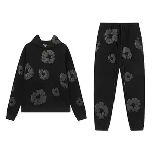 New trendy hot-selling cotton hoodie, fashionable sportswear set with European and American Hip Hop prints for women.