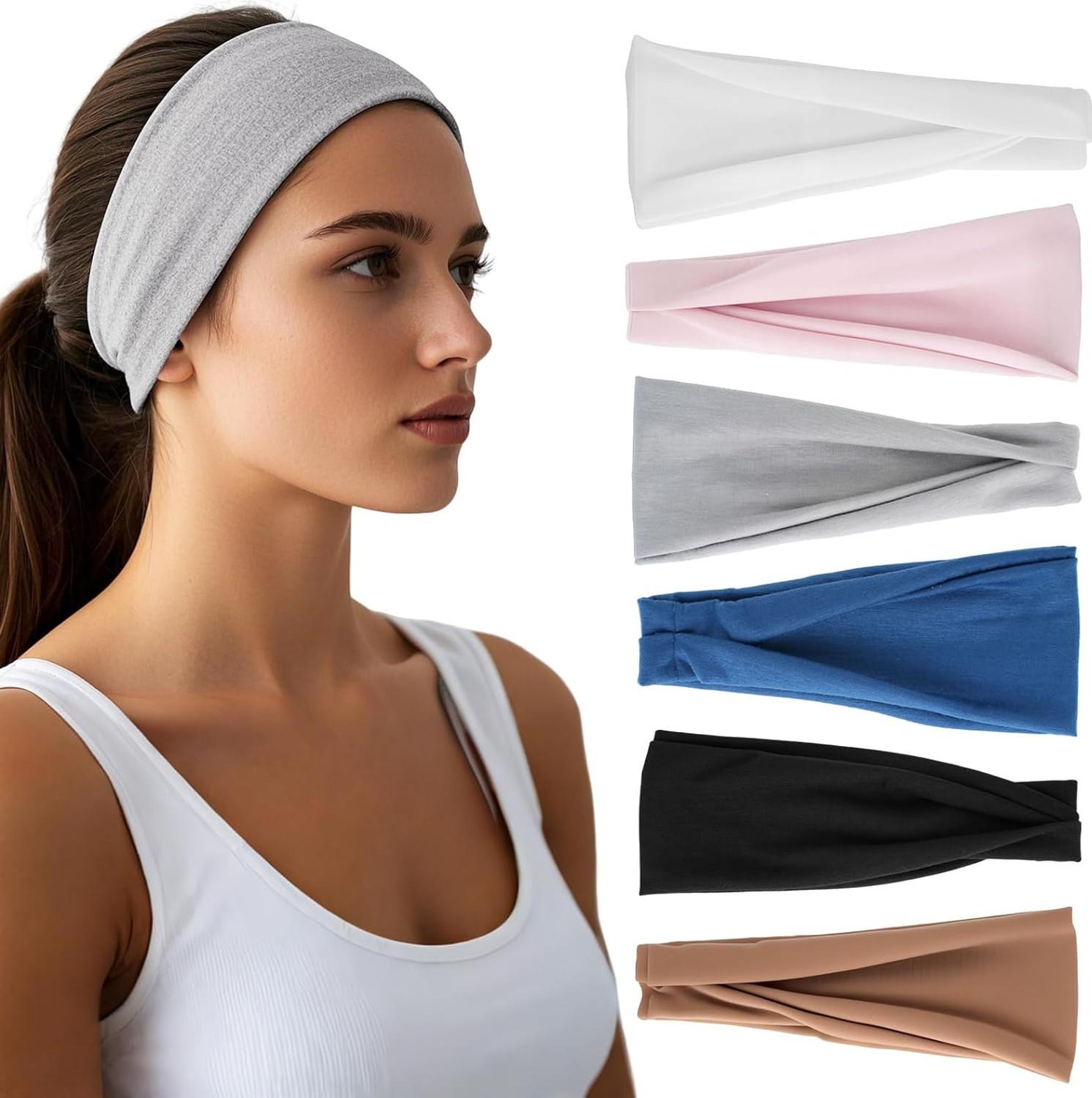 6 Pack Wide Elastic Headbands for Women – Non Slip Stretchy Hair Bands Soft Sweatbands for Workout Yoga Makeup Daily Use 6 Pack Wide Elastic Headbands for Women – Non Slip Stretchy Hair Bands Soft Sweatbands for Workout Yoga Makeup Daily Use