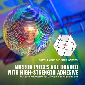Father's Day Gift VEVOR Mirror Disco Ball, 16 Inch Party Mirror Ball with Hanging Ring, Large Lightning Disco Ball Party Decorations, Ideal for DJ Club, Stage, Wedding, Birthday, Christmas, New Years Celebration