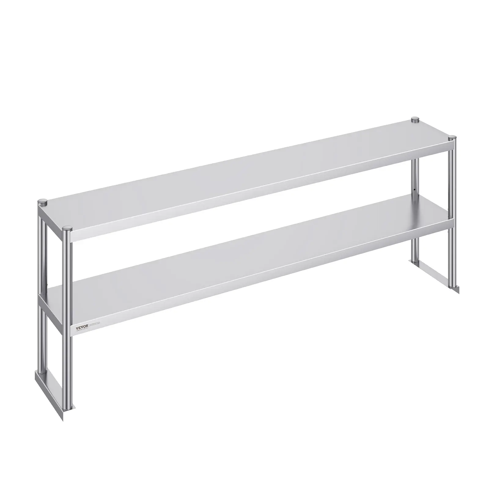 【summerfinds】VEVOR Double Overshelf, Double Tier Stainless Steel Overshelf, 12 x 72 Inch Double Deck Overshelf, Height Adjustable Overshelf Prep Work Table for Kitchen, Restaurant and Workshop