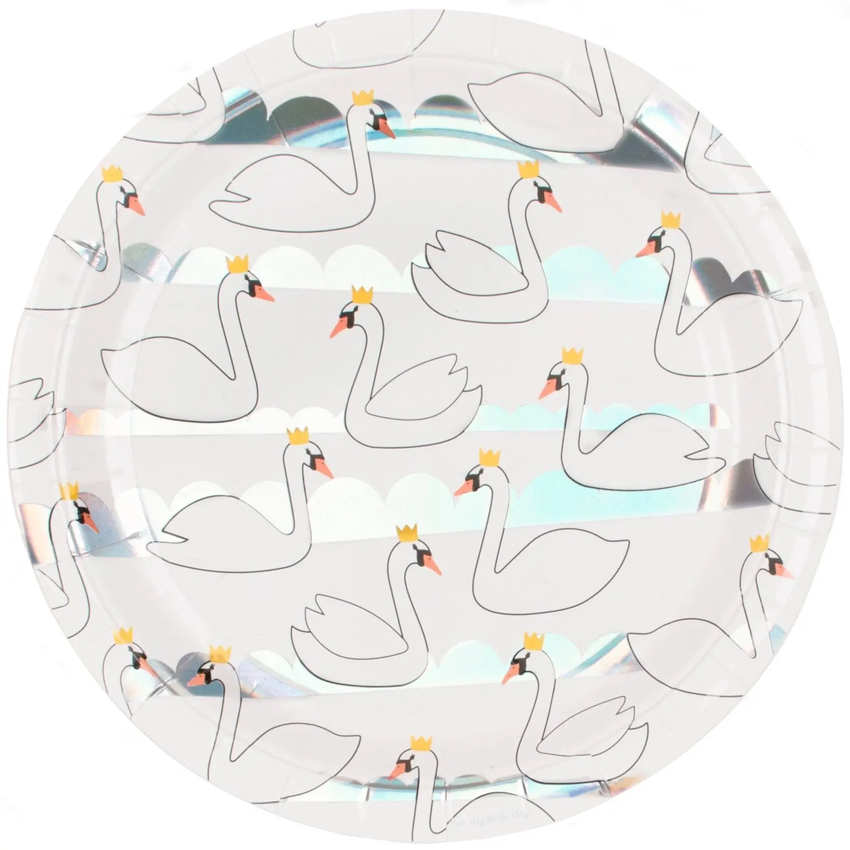 Iridescent Swan Party Plates