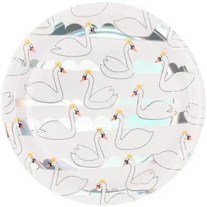 Iridescent Swan Party Plates