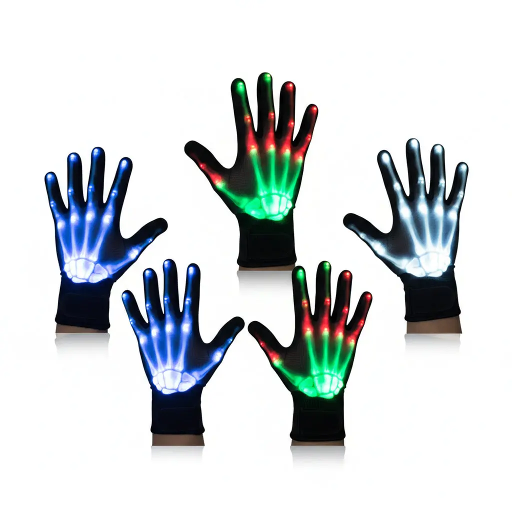 LED Skeleton Rave Gloves