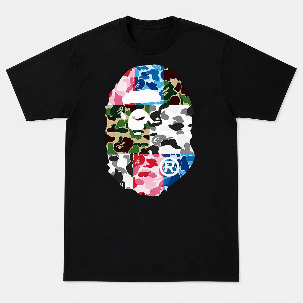 BAPE ABC Camo Crazy Big Ape Head Tee