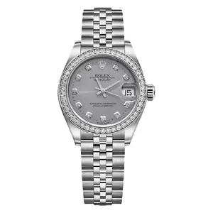 Rolex Lady-Datejust Series 68274 31mm Stainless Steel Custom Diamond Automatic Ladies Watch Grey Dial WHP037381