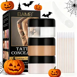 Elaimei Tattoo Concealer Balm, Dual Color Combination, Long-Lasting Waterproof Sweatproof, Suitable for Tattoo Care, Single Item