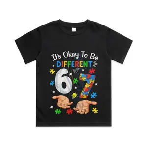 Six Seven Autism Awareness 67 Kids Boys Autism Cotton T-shirt, Graphic Print Round Neck Short Sleeve Casual Tee for Boys Girls