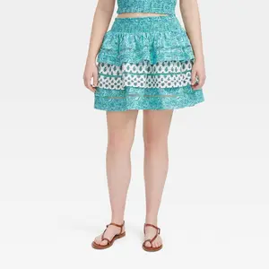 Women's Garden Floral/Bouquet Tiered Mini Skirt - Roller Rabbit