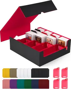 MTG Card Storage Box,Holds 2400+ Single Sleeved Cards,Includes 4card Stoppers and 24 card Dividers,Suitable for TCG Trading Card