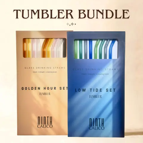 Tumbler Variety 2-Set Bundle - Borosilicate Glass Straws