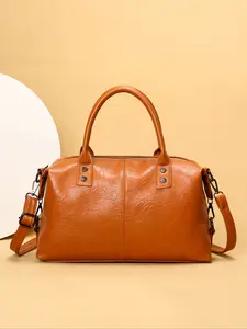 Women's Large Capacity Zipper Closure Handbag, High-Quality Square Bag, Fashionable Versatile Design, Perfect for Daily Use and Travel