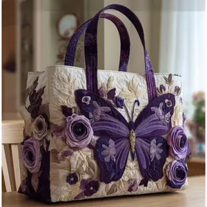 New Digital Printed Tote Bag, Stylish Floral Quilted Handbag, Casual Large Capacity Shoulder Bag, Fashion Floral Pattern Quilted Tote for Daily Shopping Travel Office Outdoor Use Checkered Women's