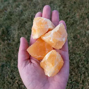 Down To Earth Orange Calcite Raw Pieces 1-2 Inches for Creative & Sexual Energy Boosting Solar Plexus Chakra Healing Stone