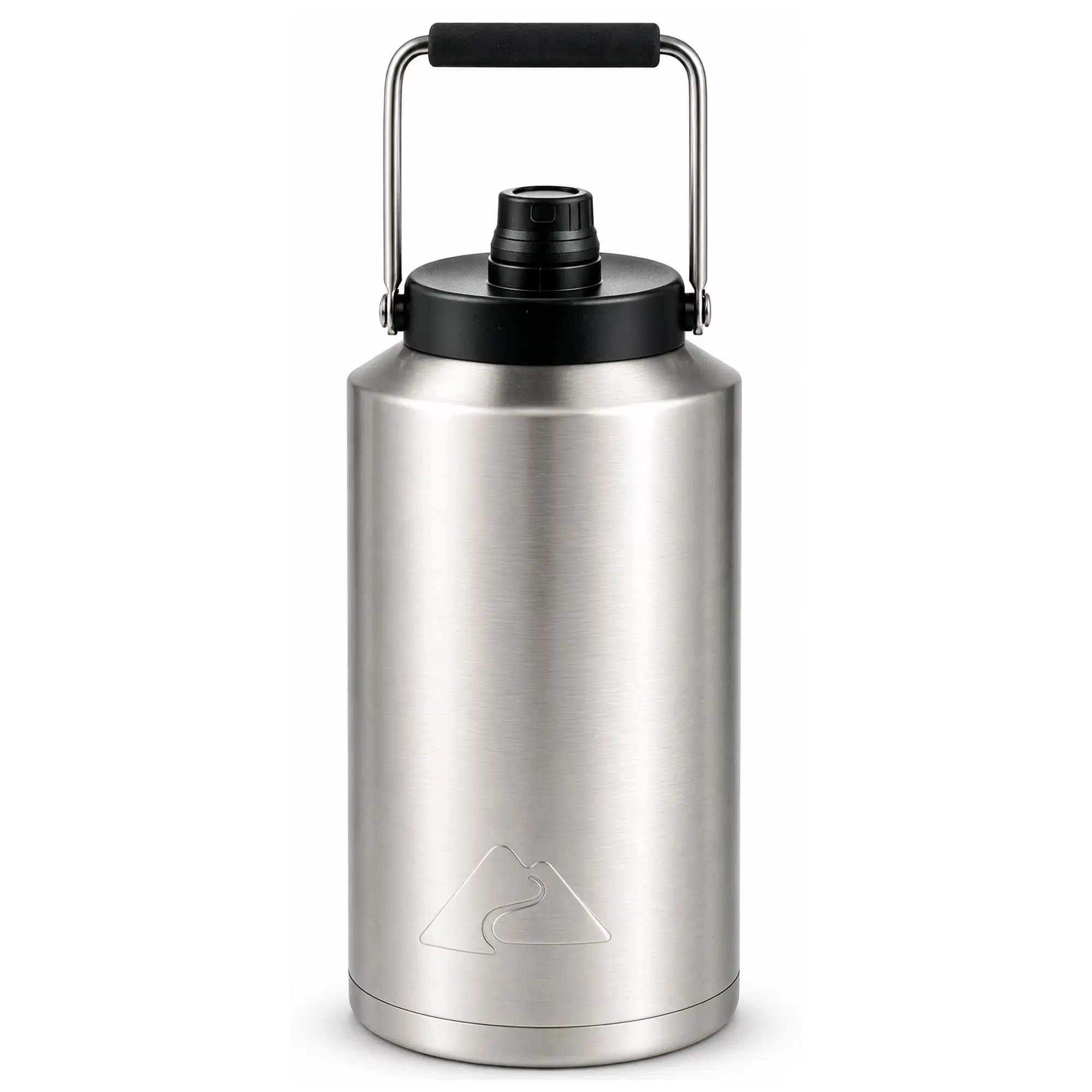 285297047  1 gal Stainless Steel Insulated Water Jug, Silver