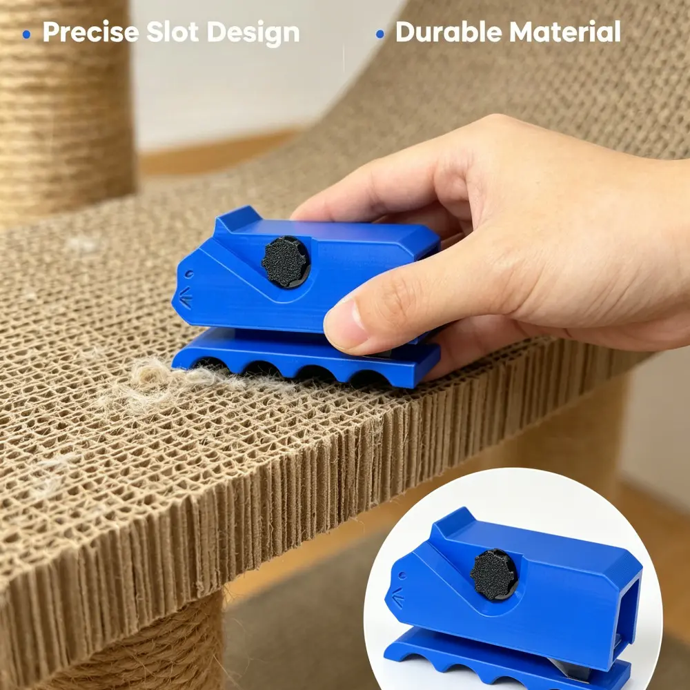 Adjustable Handheld Cardboard Cutter with Playful Cat Shape - Ergonomic Palm Sized Tool with Safe Hidden Blade for DIY Cat Scratcher Crafts, Diy Crafts, Cardboard Safe, Playful Look, Cardboard Box, Cut Strips