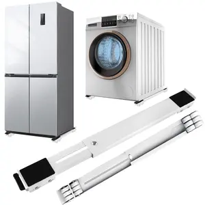 Heavy-duty adjustable mobile base with casters, anti-slip pads, and stable load-bearing design, suitable for refrigerators/washing machines/freezers—metal structure, ideal for both home and commercial use