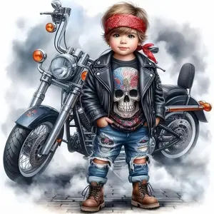 Motorcycle Themed Pattern DIY Diamond Arts Colorful Painting Kit without Frame, DIY 5D Diamond Arts Colorful Painting Kit, Wall Art Decor for Home, Diamond Painting Kits