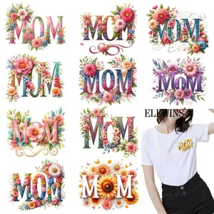 12 Pairs Floral Iron-On Transfer Stickers, DTF Direct Print Film, Easy Apply, Suitable for T-Shirts, Hoodies, Jeans, Backpacks, Pillows, Handcraft, Handicraft