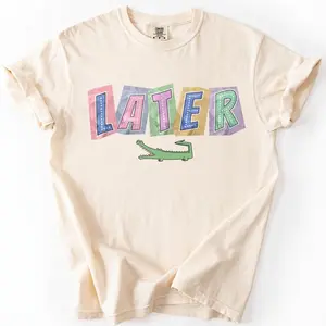 Later Gator Shirt, Comfort Colors Beach Tee, Coastal Summer Graphic Tshirt, Preppy Vacation Shirt, Trendy Cute Alligator Tee, Women Girls