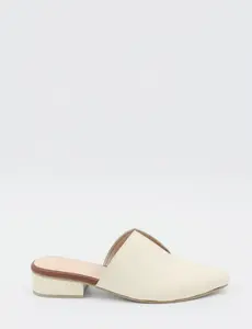 Stivali Pijao mules sandals in ivory leather womens shoes