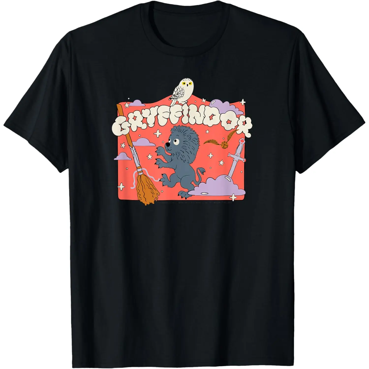 Harry Potter Hogwarts Gryffindor House Cartoon Scene T-Shirt
