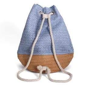 Beach Bag - Drawstring - Straw Beach Bag - Darlington