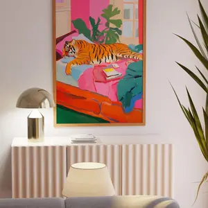 Bedroom Decor, Tiger Poster, Trendy Tiger Decor, Maximalist Tiger Print, Dopamine Decor, Wall Art Prints Trendy, Trendy Wall Art, Art Prints