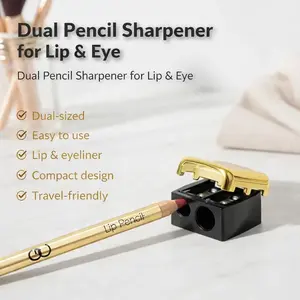 Dual Sized Pencil Sharpener - For Lip Pencils & Eyeliner Pencils - Easy To Use