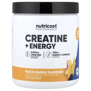 Nutricost Performance, Creatine + Energy, Peach Mango, 9.4 oz (264 g)