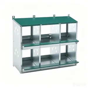 Galvanized Steel Chicken Nesting Box for Hens - Easy-to-Assemble Metal Poultry Nesting Accessory (Farm Animal & Poultry Supplies)