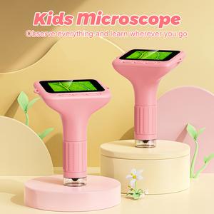 ASPOVEN 4K Upgraded Kid Microscope,3" Screen Rechargeable Mini Pocket Digital Microscope ,Edu Gift Age 4-6 8-12 Children Students,STEM learning Tool Teaching Supplies  Perfect Boys Girls Birthday Gift #Summervibes