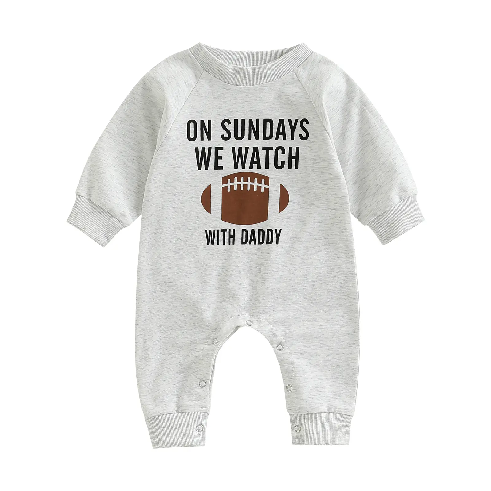 Infant Baby Boys Football Outfit Sundays are for Football with Daddy Jumpsuit Romper Patchwork Long Sleeve Bodysuit