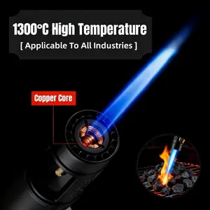 Windproof Jet Flame Lighter 2 In 1 Windproof Lighter - Torch Lighter With Adjustable Jet Flame And 360 Degree Rotation Ignition - Portable Camping Bbq Baking Lighter (Butane Gas Not Included)