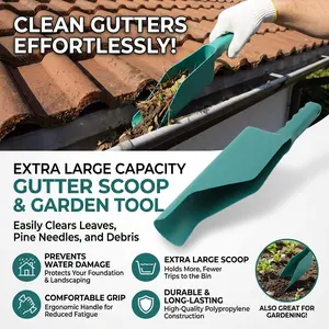 Plastic Roof Gutter Cleaner Scoop, Large Capacity Garden Tool, Leaf Cleaning Spoon, Gardening Supplies, House Eaves Shovel