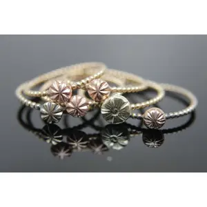 Cherry Blossom Bud Ring in 14k Gold. Simple stacking ring in 14k rose gold, yellow gold, white gold. Thin gold stacking ring.