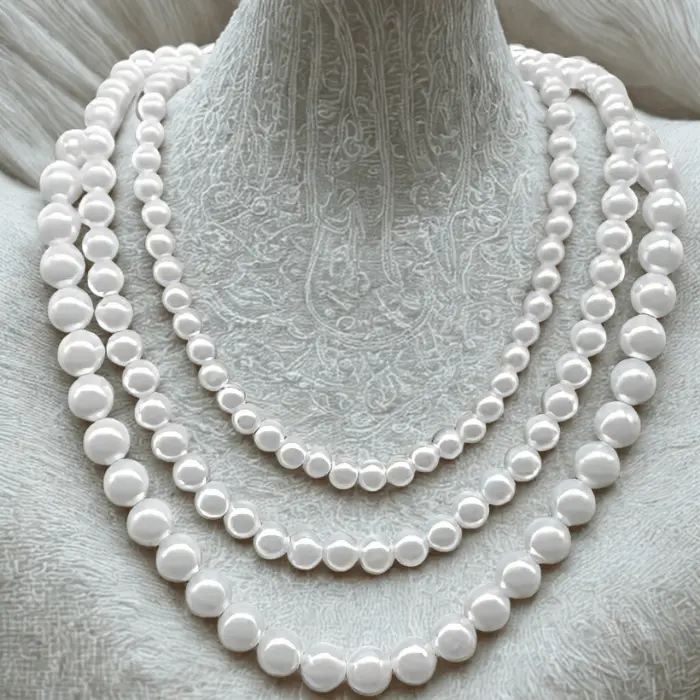Classic Single Strand White Pearl Necklace