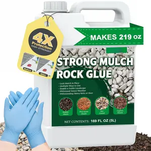 169 oz Clear Mulch Glue for Landscaping --  Rock Glue for Landscaping, -Weather Anchor Binder Adhesive, Locks Down Gravel & Stones, Prevents Wind & Rain Erosion, Pet-Safe (Covers 500 sq ft)