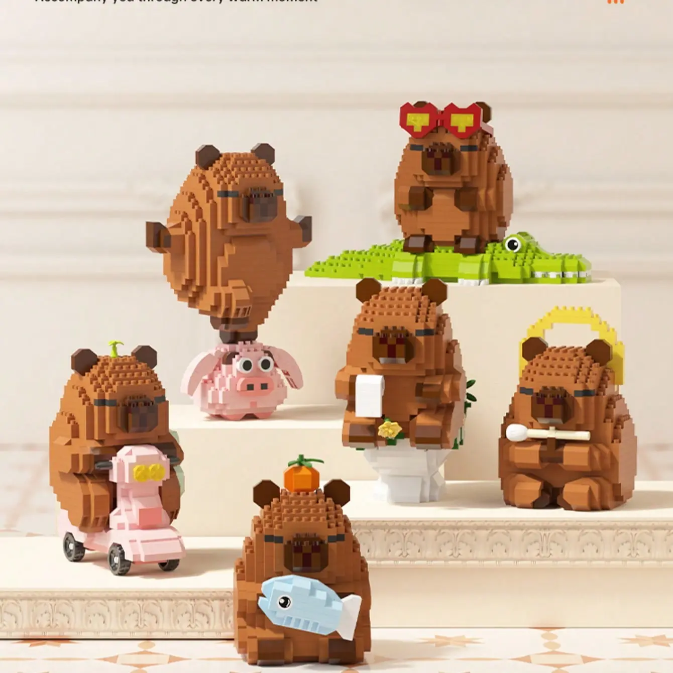 Capybara Building Blocks Toy Kit, Building Block Sets, Creative Animal ...
