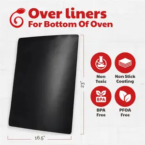 Cooks Innovations Non-Stick Oven Liner - Professional Grade - Heavy Duty Black - BPA & PFOA Free Heat Resistant Baking Mat