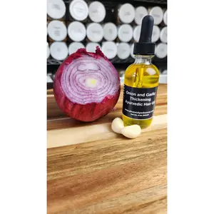 Onion & Garlic Ayurvedic Hair Thickening Oil 2oz | Hair Growth Support | Phoenix Lynn
