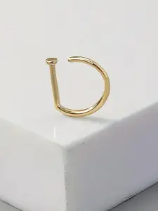 Punk Style Stainless Steel Fake Piercing Nose Ring, Fashionable Fake Nose Ring for Women & Men, Body Jewelry for Party, Trendy All-match Jewelry for Gift