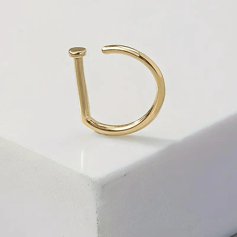 Punk Style Stainless Steel Fake Piercing Nose Rings Hoops, Fashionable Fake Nose Ring for Women & Men, Body Jewelry for Party, Trendy All-match Jewelry for Gift, Body Jewellery