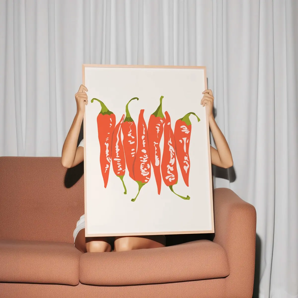 Chili Pepper Poster Art Home Decor Kitchen Poster Modern Art Print Apartment Decor Red Pop Art Original Artwork Colorful Room Decor Wall Art, Room Decor