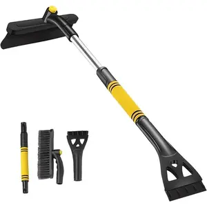 36" Extendable Ice Scrapers for Car Windshield 360°Pivoting Snow Brush for Car Snow Scraper Detachable Snow Removal Tool for Cars,Trucks,SUVs, Car Wash Brush snow brush ice scraper winter essential foam grip